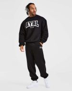 Academy Oversized Joggers - Black - Image 8