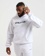 Athletics Oversized Hoodie - Grey Marl - Image 8