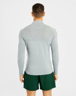Essential Seamless 1/4 Zip Pullover - Grey Marl - Image 2