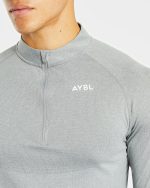 Essential Seamless 1/4 Zip Pullover - Grey Marl - Image 5