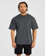 Essential Oversized T Shirt - Charcoal - Image 2