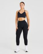Essential Crossback Sports Bra - Black - Image 3