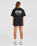 AYBL Sports Club Oversized T Shirt - Black - Image 3