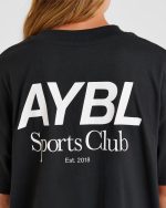 AYBL Sports Club Oversized T Shirt - Black - Image 5