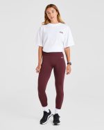 AYBL Sports Club Oversized T Shirt - White/Burgundy - Image 8