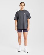 Mind Over Matter Oversized T Shirt - Charcoal/Lilac - Image 12
