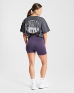Mind Over Matter Oversized T Shirt - Charcoal/Lilac - Image 15