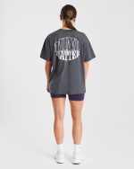 Mind Over Matter Oversized T Shirt - Charcoal/Lilac - Image 11