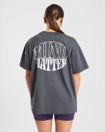 Mind Over Matter Oversized T Shirt - Charcoal/Lilac - Image 9