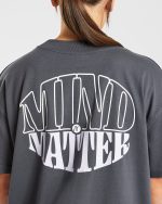 Mind Over Matter Oversized T Shirt - Charcoal/Lilac - Image 13