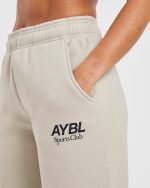 AYBL Sports Club Oversized Straight Leg Joggers - Sand/Navy - Image 5