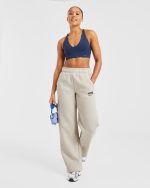 AYBL Sports Club Oversized Straight Leg Joggers - Sand/Navy - Image 8