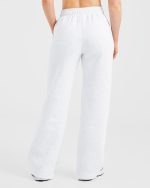 AYBL Sports Club Oversized Straight Leg Joggers - Grey Marl/Burgundy - Image 2