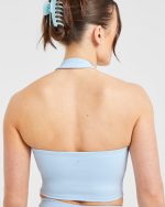 Staple Halterneck Crop Top - Pastel Blue - Image 6