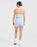 Staple Halterneck Crop Top - Pastel Blue - Image 4