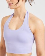 Staple Halterneck Crop Top - Pastel Lavender - Image 5