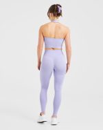 Staple Halterneck Crop Top - Pastel Lavender - Image 4