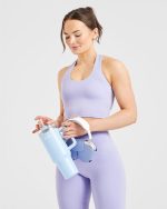 Staple Halterneck Crop Top - Pastel Lavender - Image 7