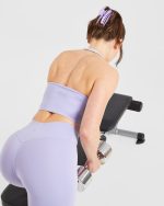Staple Halterneck Crop Top - Pastel Lavender - Image 8