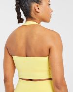 Staple Halterneck Crop Top - Pastel Lemon - Image 6