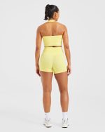 Staple Halterneck Crop Top - Pastel Lemon - Image 4