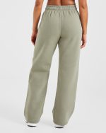Athletics Track Oversized Straight Leg Joggers - Muted Olive - Image 2