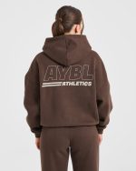 Athletics Track Oversized Hoodie - Brown/Sand