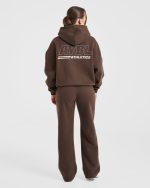 Athletics Track Oversized Hoodie - Brown/Sand - Image 3