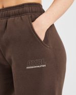 Athletics Track Oversized Straight Leg Joggers - Brown/Sand - Image 5