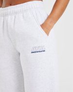 Athletics Track Oversized Straight Leg Joggers - Heather Grey/Navy - Image 5