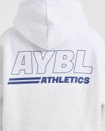 Athletics Track Oversized Hoodie - Heather Grey/Navy - Image 6