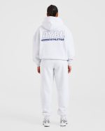 Athletics Track Oversized Joggers - Heather Grey/Navy - Image 4