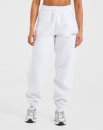Athletics Track Oversized Joggers - Heather Grey/Navy