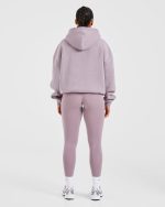Sport Outline Oversized Hoodie - Mauve Purple - Image 4