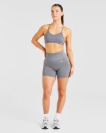 Balance V3 Seamless Strappy Sports Bra - Charcoal Grey - Image 3