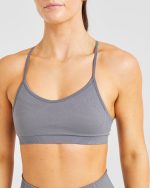 Balance V3 Seamless Strappy Sports Bra - Charcoal Grey - Image 5
