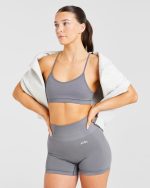Balance V3 Seamless Strappy Sports Bra - Charcoal Grey - Image 8
