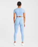 Empower Seamless Crop Top - Sky Blue - Image 4