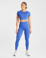 Empower Seamless Crop Top - Cobalt - Image 3