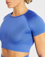 Empower Seamless Crop Top - Cobalt - Image 5