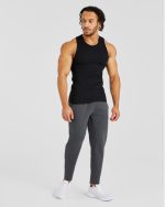 Essential Ribbed Tank - Black - Image 4