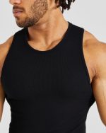 Essential Ribbed Tank - Black - Image 5