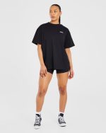 Sports Club Wavy Oversized T Shirt - Black - Image 4