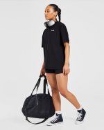 Sports Club Wavy Oversized T Shirt - Black - Image 7