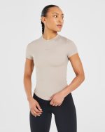 Sculpt T Shirt - Latte - Image 8