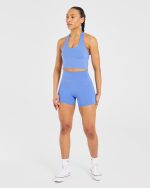 Staple Halterneck Crop Top - Cobalt Blue - Image 3