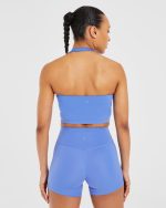 Staple Halterneck Crop Top - Cobalt Blue - Image 2