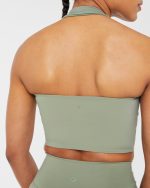 Staple Halterneck Crop Top - Olive Green - Image 6