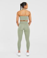 Staple Halterneck Crop Top - Olive Green - Image 4