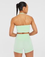 Staple Halterneck Crop Top - Mint Green - Image 2